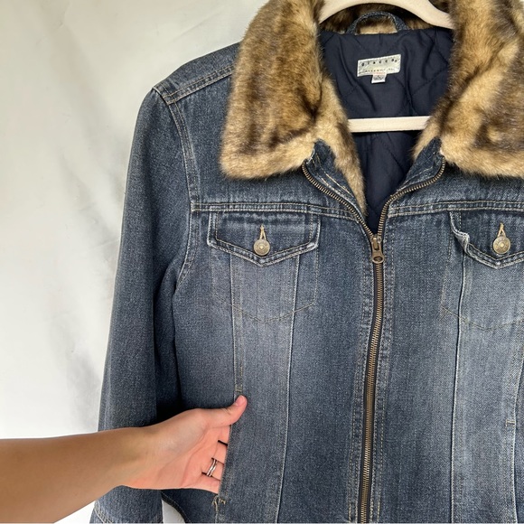 Vintage Y2K Demin Fur Lined Jacket Size Large - Picture 5 of 5